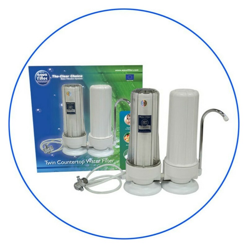 Aqua Filter FHCTF2 Συσκευή Φίλτρου Νερού Άνω Πάγκου Διπλή με Βρυσάκι